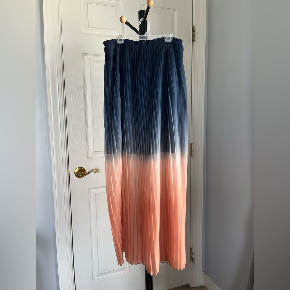 Cynthia Rowley - Maxi Blue/Peach Pleated Skirt